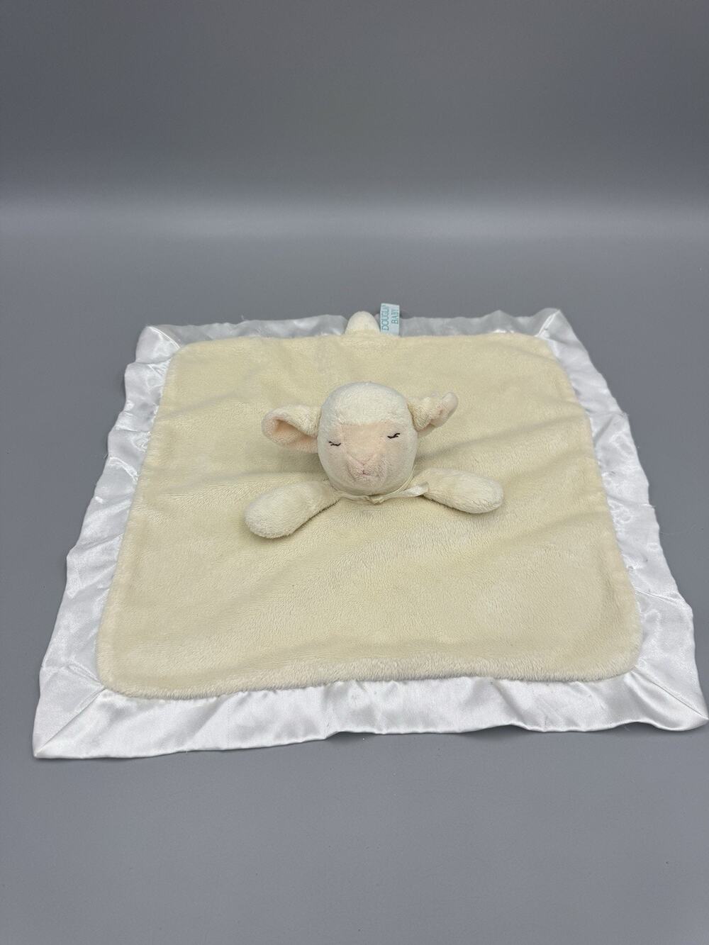 Douglas Baby Lamb Sheep Lovey Security Blanket Cream Ivory Satin Trim